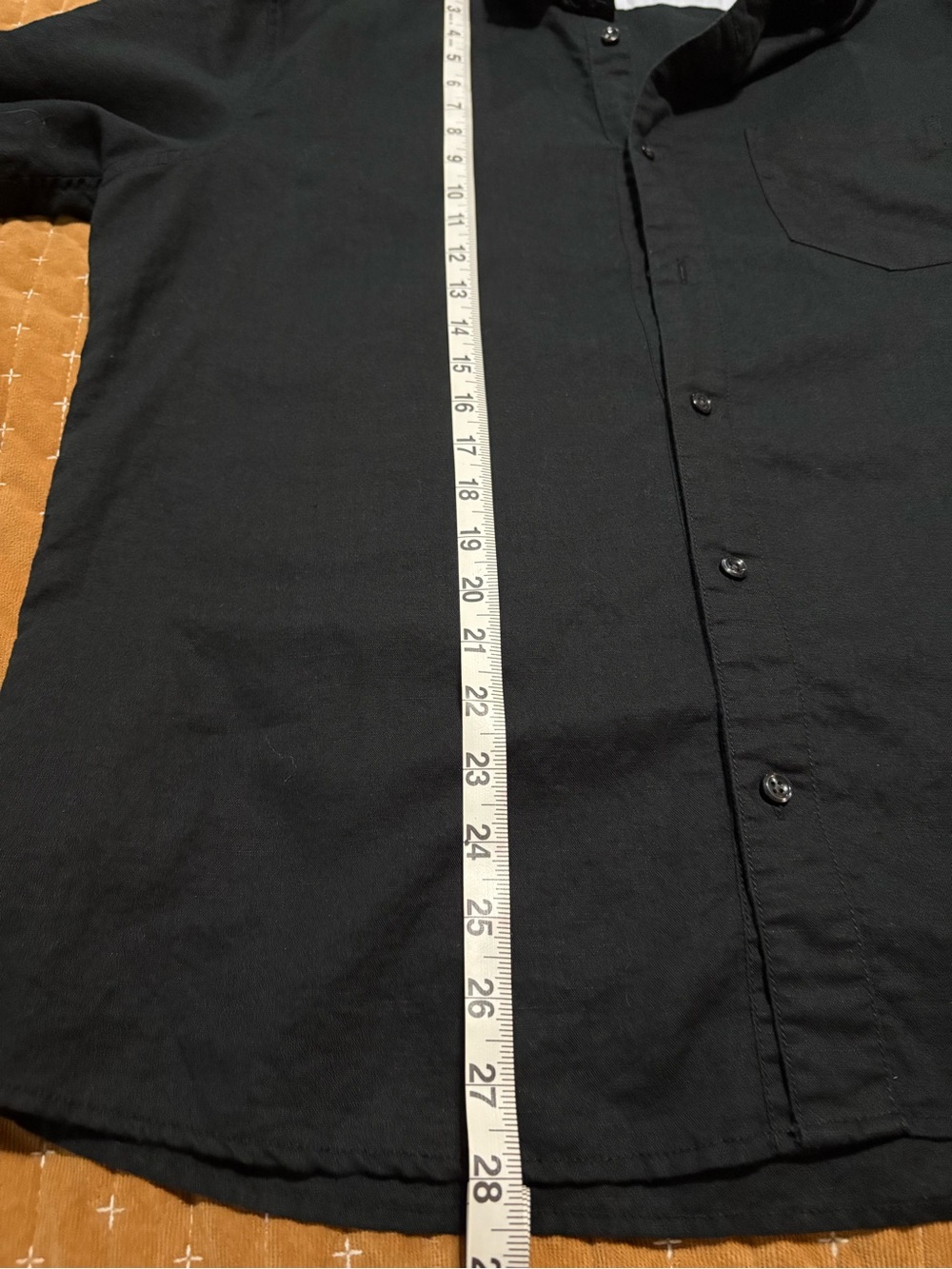 Transcript Linen Blend Black Short Sleeve Button Down. - Picture 6 of 6